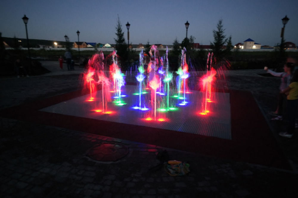 Запуск пешеходного фонтана в Кемеровской области.